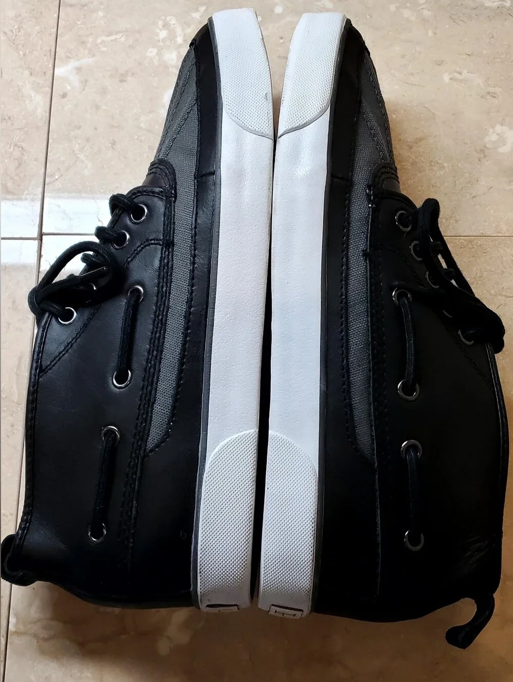 Polo Ralph Lauren Mens Parkstone Mid Sneakers Black/Gray Size 10 D Lace Up